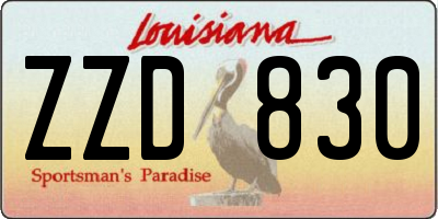 LA license plate ZZD830