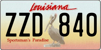 LA license plate ZZD840