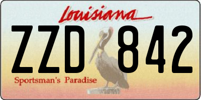 LA license plate ZZD842