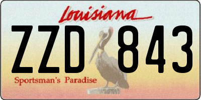 LA license plate ZZD843