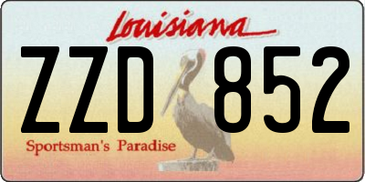 LA license plate ZZD852