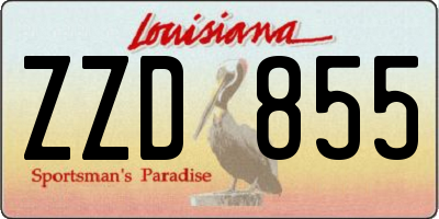 LA license plate ZZD855