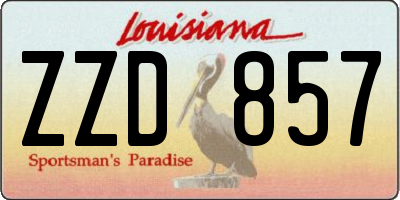 LA license plate ZZD857