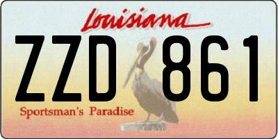 LA license plate ZZD861