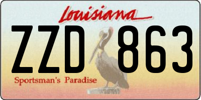 LA license plate ZZD863