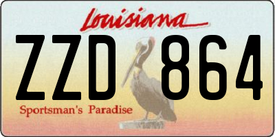 LA license plate ZZD864