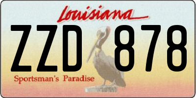 LA license plate ZZD878