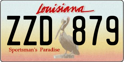 LA license plate ZZD879