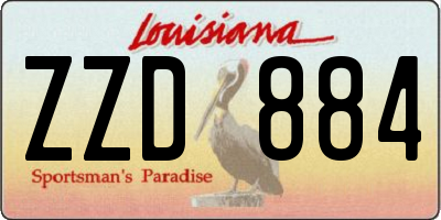 LA license plate ZZD884