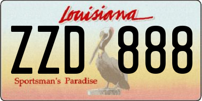 LA license plate ZZD888