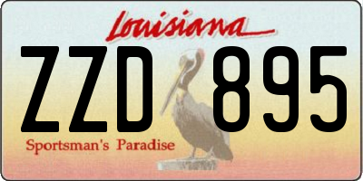 LA license plate ZZD895