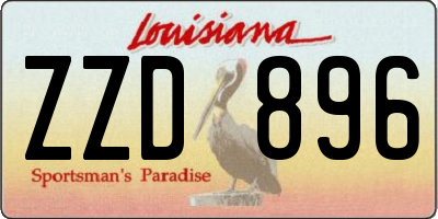 LA license plate ZZD896