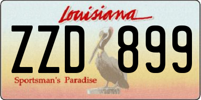 LA license plate ZZD899