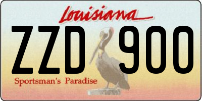 LA license plate ZZD900