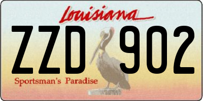 LA license plate ZZD902