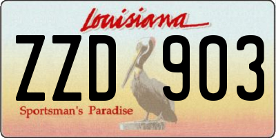 LA license plate ZZD903