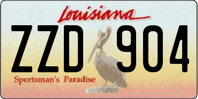 LA license plate ZZD904