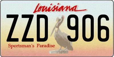 LA license plate ZZD906