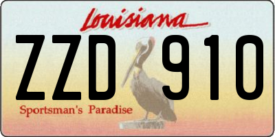 LA license plate ZZD910