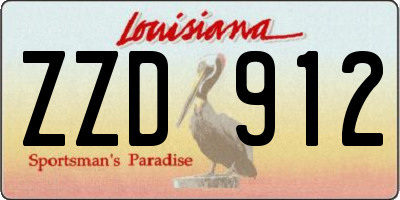 LA license plate ZZD912