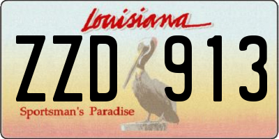 LA license plate ZZD913