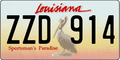 LA license plate ZZD914