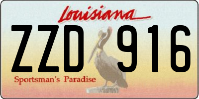 LA license plate ZZD916