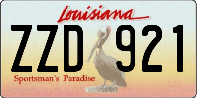 LA license plate ZZD921