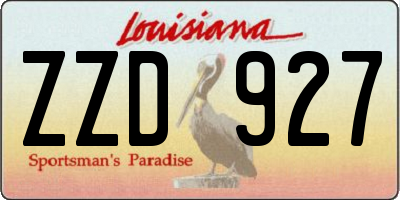 LA license plate ZZD927