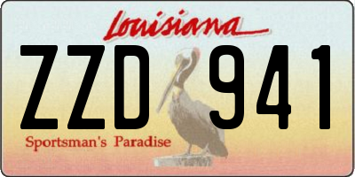 LA license plate ZZD941