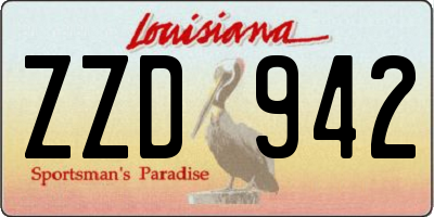 LA license plate ZZD942