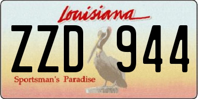 LA license plate ZZD944