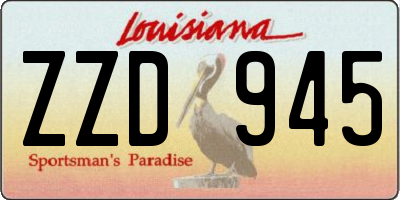 LA license plate ZZD945