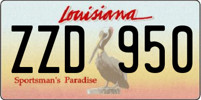 LA license plate ZZD950