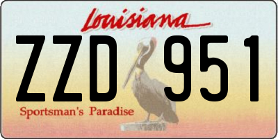 LA license plate ZZD951