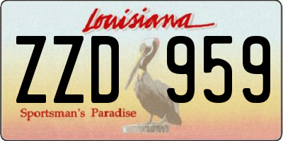 LA license plate ZZD959