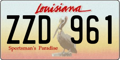 LA license plate ZZD961