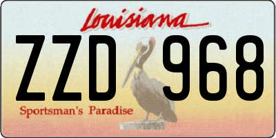 LA license plate ZZD968