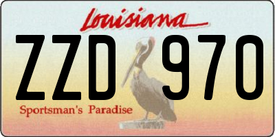 LA license plate ZZD970