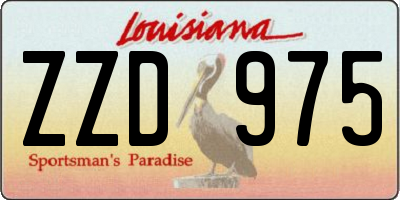 LA license plate ZZD975