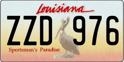 LA license plate ZZD976