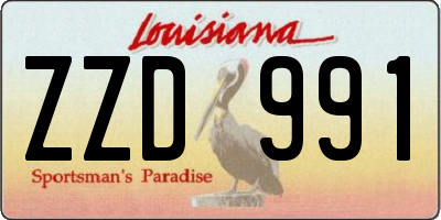 LA license plate ZZD991