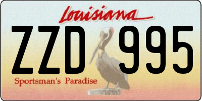 LA license plate ZZD995