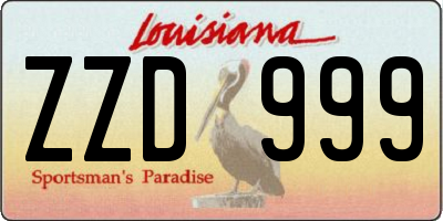 LA license plate ZZD999