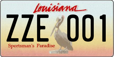 LA license plate ZZE001