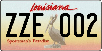 LA license plate ZZE002