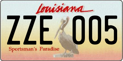 LA license plate ZZE005