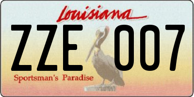 LA license plate ZZE007