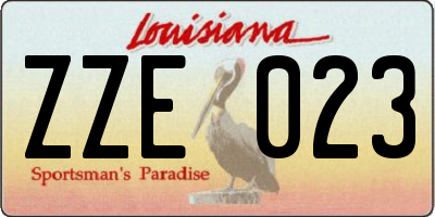 LA license plate ZZE023