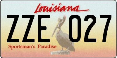 LA license plate ZZE027